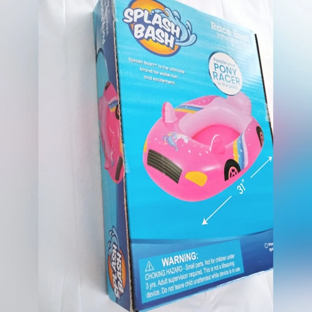 Pink Pony Racer Inflatable Pool Float - Picture 3 of 4
